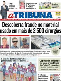 Capa do jornal A Tribuna 17/01/2018