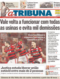 Capa do jornal A Tribuna 17/05/2018
