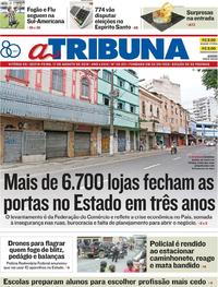 Capa do jornal A Tribuna 17/08/2018