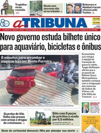 Capa do jornal A Tribuna 17/10/2018