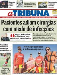Capa do jornal A Tribuna 18/01/2018