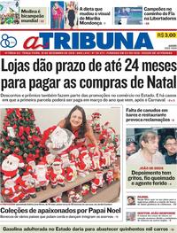 Capa do jornal A Tribuna 18/12/2018