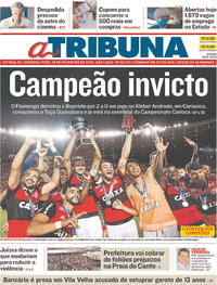 Capa do jornal A Tribuna 19/02/2018