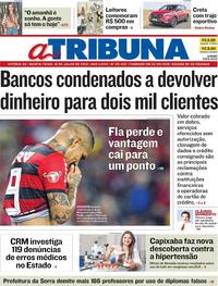 Capa do jornal A Tribuna 19/07/2018