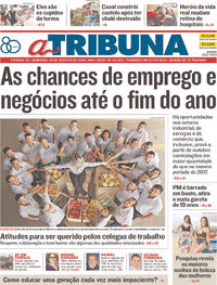 Capa do jornal A Tribuna 19/08/2018