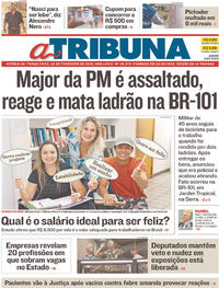 Capa do jornal A Tribuna 20/02/2018