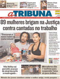 Capa do jornal A Tribuna 20/03/2018
