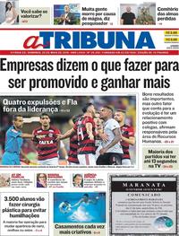 Capa do jornal A Tribuna 20/05/2018