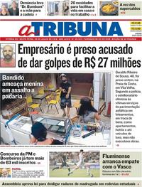 Capa do jornal A Tribuna 20/07/2018