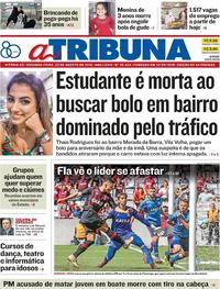 Capa do jornal A Tribuna 20/08/2018