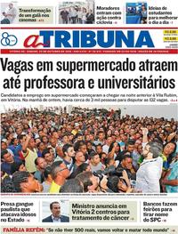 Capa do jornal A Tribuna 20/10/2018