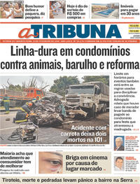 Capa do jornal A Tribuna 21/02/2018