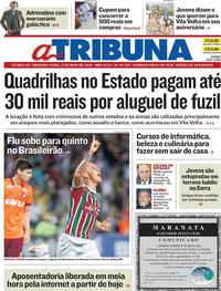 Capa do jornal A Tribuna 21/05/2018