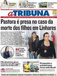 Capa do jornal A Tribuna 21/06/2018