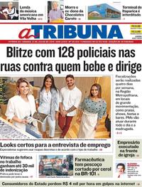 Capa do jornal A Tribuna 21/07/2018