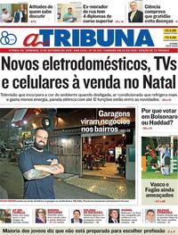 Capa do jornal A Tribuna 21/10/2018