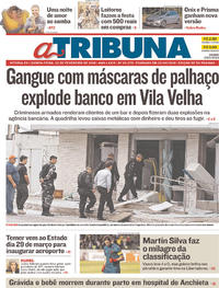 Capa do jornal A Tribuna 22/02/2018