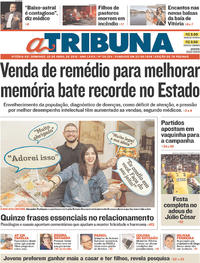 Capa do jornal A Tribuna 22/04/2018