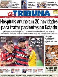 Capa do jornal A Tribuna 22/07/2018