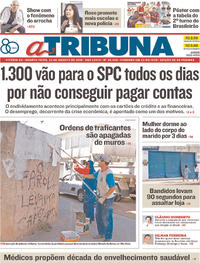 Capa do jornal A Tribuna 22/08/2018