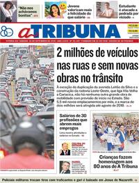 Capa do jornal A Tribuna 22/09/2018