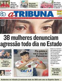 Capa do jornal A Tribuna 22/10/2018