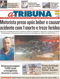 Capa do jornal A Tribuna 23/01/2018