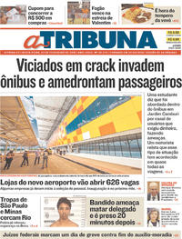Capa do jornal A Tribuna 23/02/2018