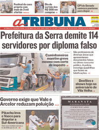 Capa do jornal A Tribuna 23/05/2018