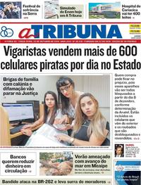 Capa do jornal A Tribuna 23/10/2018
