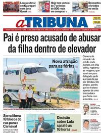 Capa do jornal A Tribuna 24/01/2018