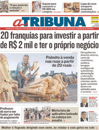 Capa do jornal A Tribuna 24/03/2018