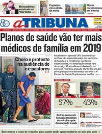 Capa do jornal A Tribuna 24/10/2018