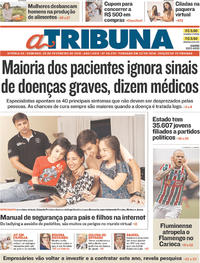 Capa do jornal A Tribuna 25/02/2018