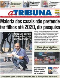 Capa do jornal A Tribuna 25/04/2018