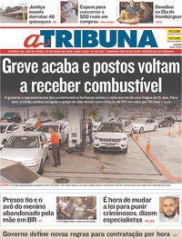 Capa do jornal A Tribuna 25/05/2018