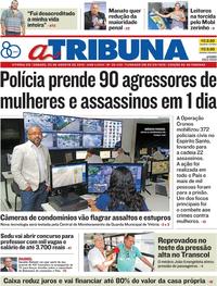 Capa do jornal A Tribuna 25/08/2018