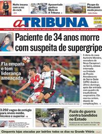 Capa do jornal A Tribuna 26/04/2018