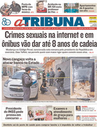 Capa do jornal A Tribuna 26/09/2018
