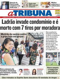 Capa do jornal A Tribuna 27/04/2018