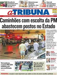 Capa do jornal A Tribuna 27/05/2018