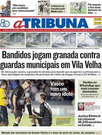 Capa do jornal A Tribuna 27/08/2018