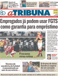 Capa do jornal A Tribuna 27/09/2018