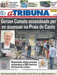 Capa do jornal A Tribuna 27/12/2018