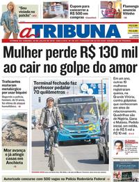 Capa do jornal A Tribuna 28/07/2018
