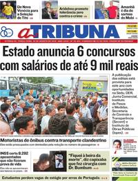 Capa do jornal A Tribuna 28/08/2018