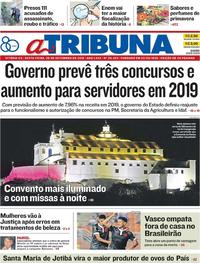 Capa do jornal A Tribuna 28/09/2018