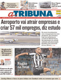 Capa do jornal A Tribuna 29/03/2018