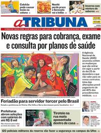 Capa do jornal A Tribuna 29/06/2018