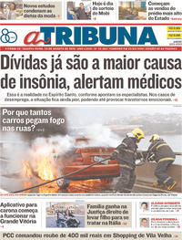 Capa do jornal A Tribuna 29/08/2018